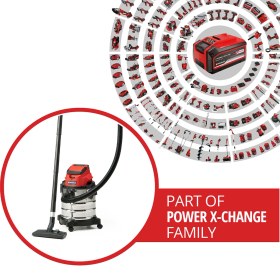 Resim Einhell Akülü Islak/Kuru Süpürge TC-VC 18/20 Li S-Solo Power X-Change (18V, 20 L paslanmaz çelik hazne, üfleme bağlantısı, başlıklar + filtre dahil, akü dahil değildir) - 2347130 