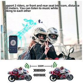 Resim Kebıdumeı 1/2x Motosiklet Interkom Kulaklık Kask Bt 5.3 2 Riders İçin 1pcs Hard Mic 