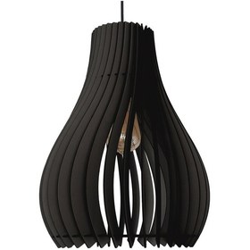 Resim Vialux Modern Ahşap Bohem Rustik Avize Tekli Sarkıt Lamba Siyah Siyah 