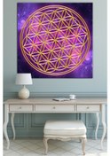 Resim Yaşam Çiçeği Kutsal Geometri Sri Yantra Kanvas Tablo 40 x 40r 
