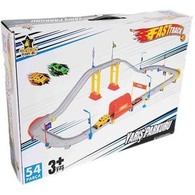 Resim Garaj Seti-Yarış Seti-Garaj Otopark Metal Arabalı 54 Parça 