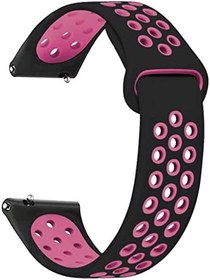 Resim Microsonic Huawei Watch 5 46mm Rainbow Gently Band için Kordon Siyah Pembe [Watch 5 46mm ile Uyumlu Kordon - Siyah - Pembe] 