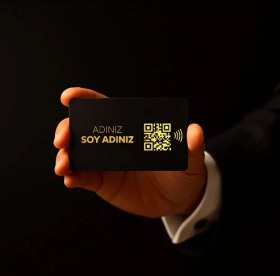 Resim Manakart Nfc Black Dijital Kartvizit Üzerine Gold Baskı Kişileştirilebilir 