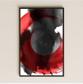 Resim Kırmızı Ve Siyah Fırça Temalı Şeffaf Pleksi Tablo 