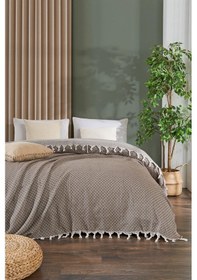 Resim Çift Kişilik Pike 200x230 Cm Alice Kahve Kahverengi 