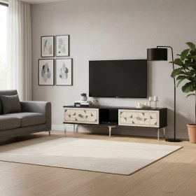 Resim Ceneyra TSA1504ATG- Moka Tv Stand 150CM Antrasit-Traverten-Gold 