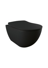 Resim Fe322 Free Rim-off Kanalsız Asma Klozet Siyah Mat Ve Yavaş Kapanan Kapak Siyah 