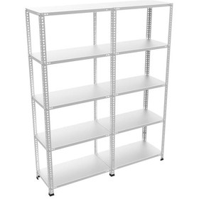 Resim Galvanizraf 5 Katlı Duble Galvaniz Çelik Arşiv Depo Rafı 43X120 Galvaniz 