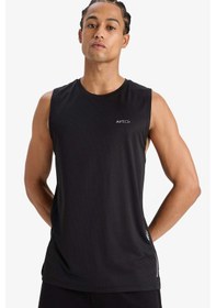 Resim Defacto Defactofit Hızlı Kuruyan Standart Fit Sporcu Bisiklet Yaka Baskılı Atlet A1736ax25hsbk81 Siyah 