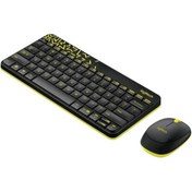 Resim Logitech MK240 Kablosuz Klavye Mouse Set Siyah/Sari 920-008215 