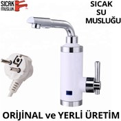 Resim Sıcak Musluk Elektrikli Ani Su Isıtıcı Termal Şofben Musluk 