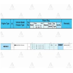 Resim Segman Lancer 03-08 1.6 / Proton / 76.00mm / 4g18 / Std Takım 20007-std 