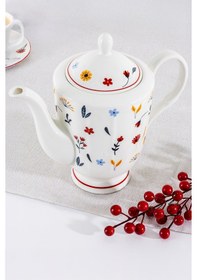 Resim Benante Porselen Desenli Demlik Beyaz 