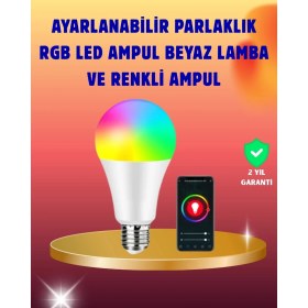 Resim Renklime Enerji Verimli Akıllı LED Ampul, Uzaktan Kontrol Özellikli 