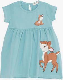 Resim Breeze Kız Çocuk Elbise Sevimli Ceylan Baskılı 1.5-5 Yaş, Mint Yeşili-mint Yeşili Mint Yeşili 