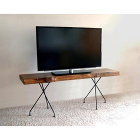 Resim Mobenta Doğal Ağaç Masif Kütük Tv Sehpası 200cm (metal Ayak ) 