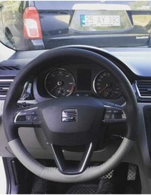 Resim Uyumlu Seat Toledo Çift Renk Deri Direksiyon Kılıfı 