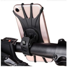 Resim Evrensel Silikon Bisiklet Motosiklet Gidon Montaj Tutucu 360 Derece Esnek Bisiklet Montaj Telefon Tutucu 