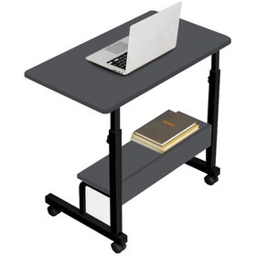Resim Yükseklik Ayarlı Raflı Laptop Sehpası ve Çalışma Masası -Antrasit 