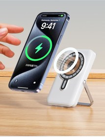 Resim Zoli 10000mah 22.5w Hızlı Şarj Özellikli Kablosuz Magsafe Mini Powerbank,dahili Şarj Kablolu 