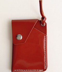 Resim Luna Luster Hakiki Deri Minimalist Taba Unisex Kartlık/cüzdan Kızıl Taba 