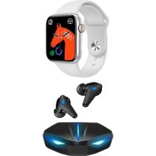 Resim Akıllı Saat ve Işıklı Bluetooth Kulaklık Fırsat Paketi Gümüş 
