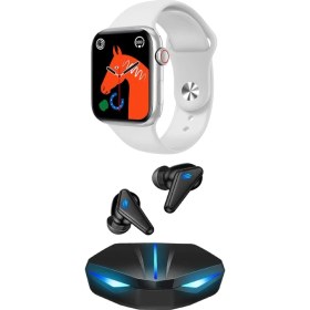 Resim Akıllı Saat ve Işıklı Bluetooth Kulaklık Fırsat Paketi Gümüş 