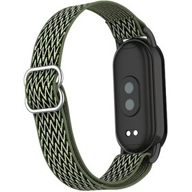Resim Xiaomi Smart Band 9/8 İçin Naylon Dalga Desenli Saat Kayışı Metal Toka Ayarlanabilir Bileklik - Deniz Yeşili 
