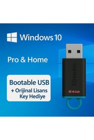 Resim Microsoft Windows 10 Pro & Home (Sizin seçiminiz) | Bootable Format Bellek USB | 2026 Orijinal Lisans Key 