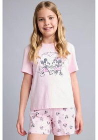 Resim Defacto Dısney Mıckey & Mınnıe Lisanslı Regular Fıt Elastik Bel 2li Açık Pembe Pijama Takımı Kız Çocuk H8101a826hspn648 Pembe-pn648 