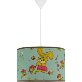 Resim Şenay Aydınlatma Çocuk Odası Silindir Kumaş Sarkıt Avize-Mavi Tavşan 