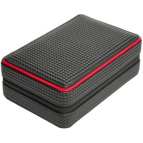 Resim Premiumquality Siyah-kırmızı Deri Seyahat Humidor Puro Kutusu 