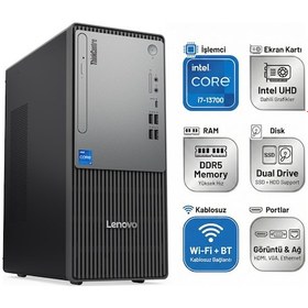 Resim Lenovo ThinkCentre Neo 50T Gen 5 12UB000HTR-005 i7-13700 64 GB 1 TB SSD Free Dos Masaüstü Bilgisayar 