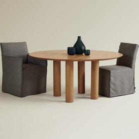 Resim Torre Round L Dining Table Natural Oak 