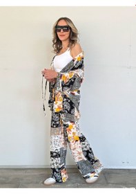 Resim Kadın Çiçekli İkili Kimono Takım - S504507 Çok Renkli 