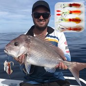 Resim Yüksek Kaliteli Taklit Kalamar - 134G, 7.43-Inch Gerçekçi Olta Yemi, Dahili Kurşun Ağırlık ve Üç Yapay Olta iğnesi ile, Levrek ve Alabalık Yakalamak İçin Uygundur. 