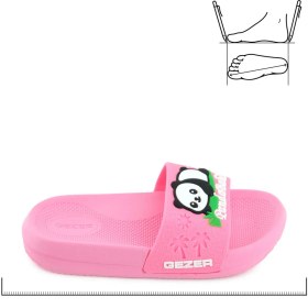 Resim Gezer Panda Yazlık Kız Çocuk PU Islak Zemine Uygun Rahat Taban Ev Bahçe Banyo Havuz Terlik 