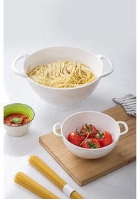 Resim Akrilik Beyaz 2 Li Süzgeç Seti Makarna & Pirinç Süzgeci Diğer 