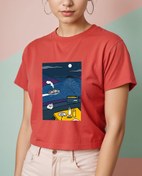 Resim Bazen de Tek Crop Tişört 