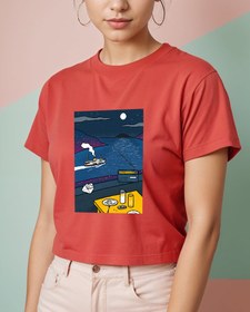 Resim Bazen de Tek Crop Tişört 