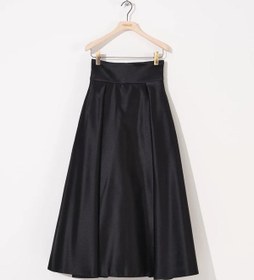 Resim Geniş Korsajlı Midi Boy Kloş Etek - BLACK / 38 