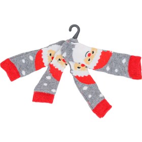 Resim PAWDDLE Desenli Köpek Çorabı (4'lü Set; Standart Beden Küçük Irk) - Noelbaba Kayakta Kırmızı Yaka 