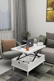 Resim Kolex Desensiz 3 Kademeli Akıllı Sihirli Sehpa (BEYAZ) 