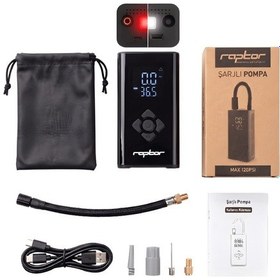 Resim Raptor D17-01 Şarjlı Bisiklet Motosiklet Otomobil Pompası 