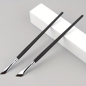 Resim Ultra İnce Açılı Makyaj Fırça Seti Eyeliner, Göz Farı & Kaş Şekillendirme için - Naylon Kıllar, Parfümsüz, Tüm Cilt Tipleri için Uygun 