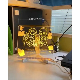 Resim Neon Işıklı 7 Renk Işık Boyama Kalemli LED Resim Panosu Boyama Tahtası Kalemleri 20 x 20 - Lisinya 