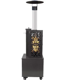 Resim Retro Antrasit Kutulu Lazer Kesimli Pelet Soba 