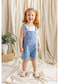 Resim Oliven The Kid Oliventhekid Unisex Ön Cep Detaylı Kısa Paça Kot Slopet Mavi Mavi 
