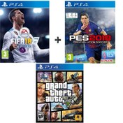 Resim PS4 Fifa 18 + Pes 18 + Gta5 OYUN 