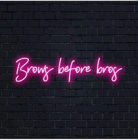 Resim Brows Before Bros Yazılı Neon Tabela Pembe 